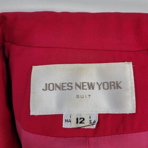 VINTAGE 90s blazer magenta‎ pink barbiecore wool double breasted M - Picture 5 of 12